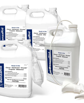 BenzaRid Hospital Grade Cleaner - Disinfectant, Virucide, Fungicide - 4 Gallons