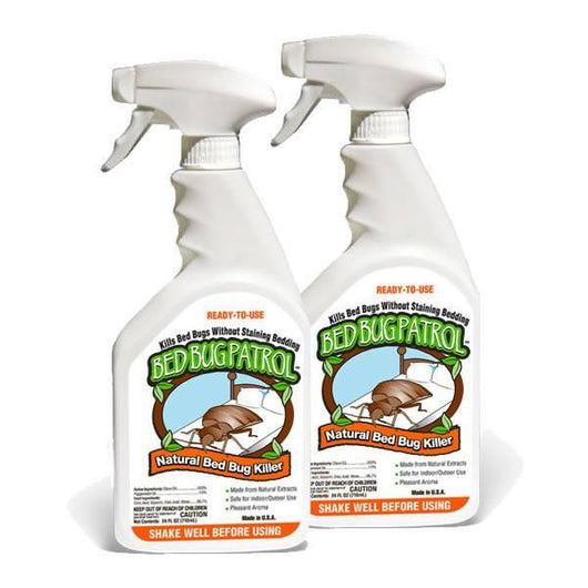 Bed Bug Patrol Bed Bug Killer Two Pack:  2-24 oz. Spray Bottles - 48 oz Total - Naturasil - 1